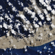 Satellite view of the pumice raft on August 13, 2019.